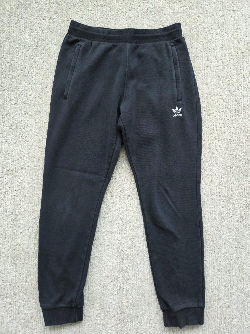 Adidas Originals Trefoil Essentials Jogger Sweatpants Men's Medium Black Fleece